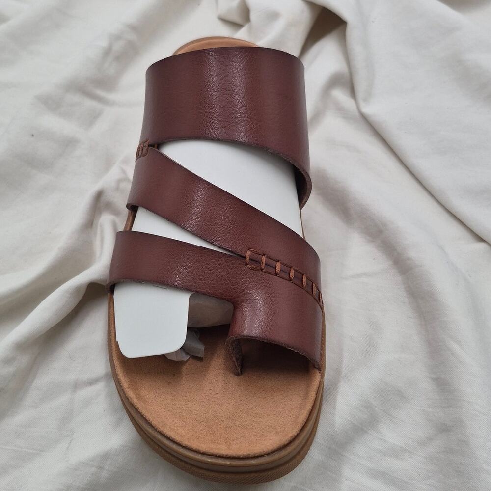 NEW Baretraps Fresha Slide Sandal Brown toe-loop cork footbed women size 9